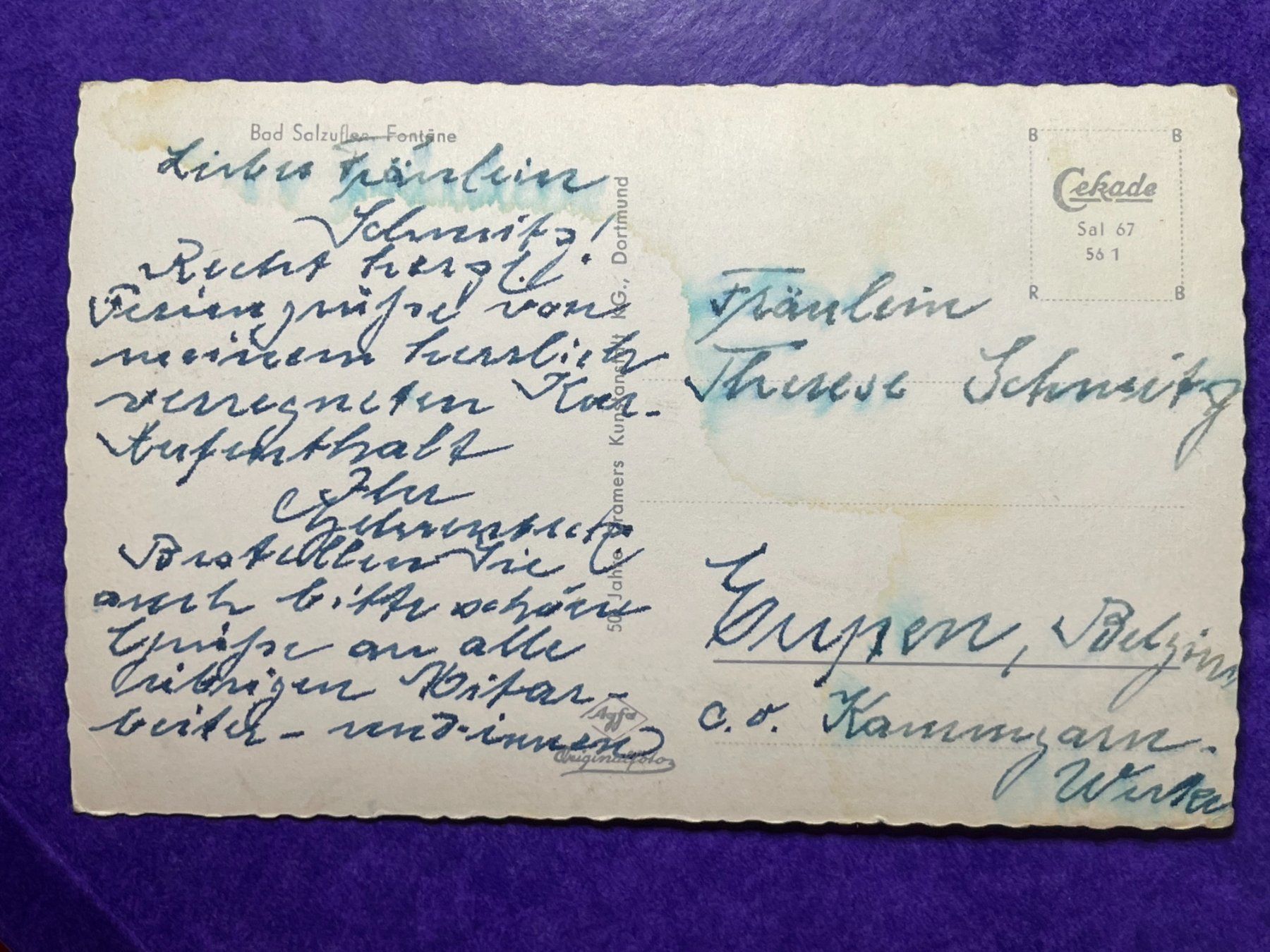 Ansichtskarten: Bad Salzuflen - Fontane – Gebraucht aus Steg VS von danwer74 1