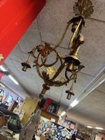 Kronleuchter Antik 90x45 cm 3-armig Messing/Bronze vergoldet