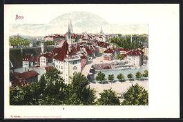 AK Bern, Stadtansicht aus der Vogelschau