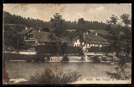 AK Bad Thalgut an der Aare, Flusspartie mit Brücke
