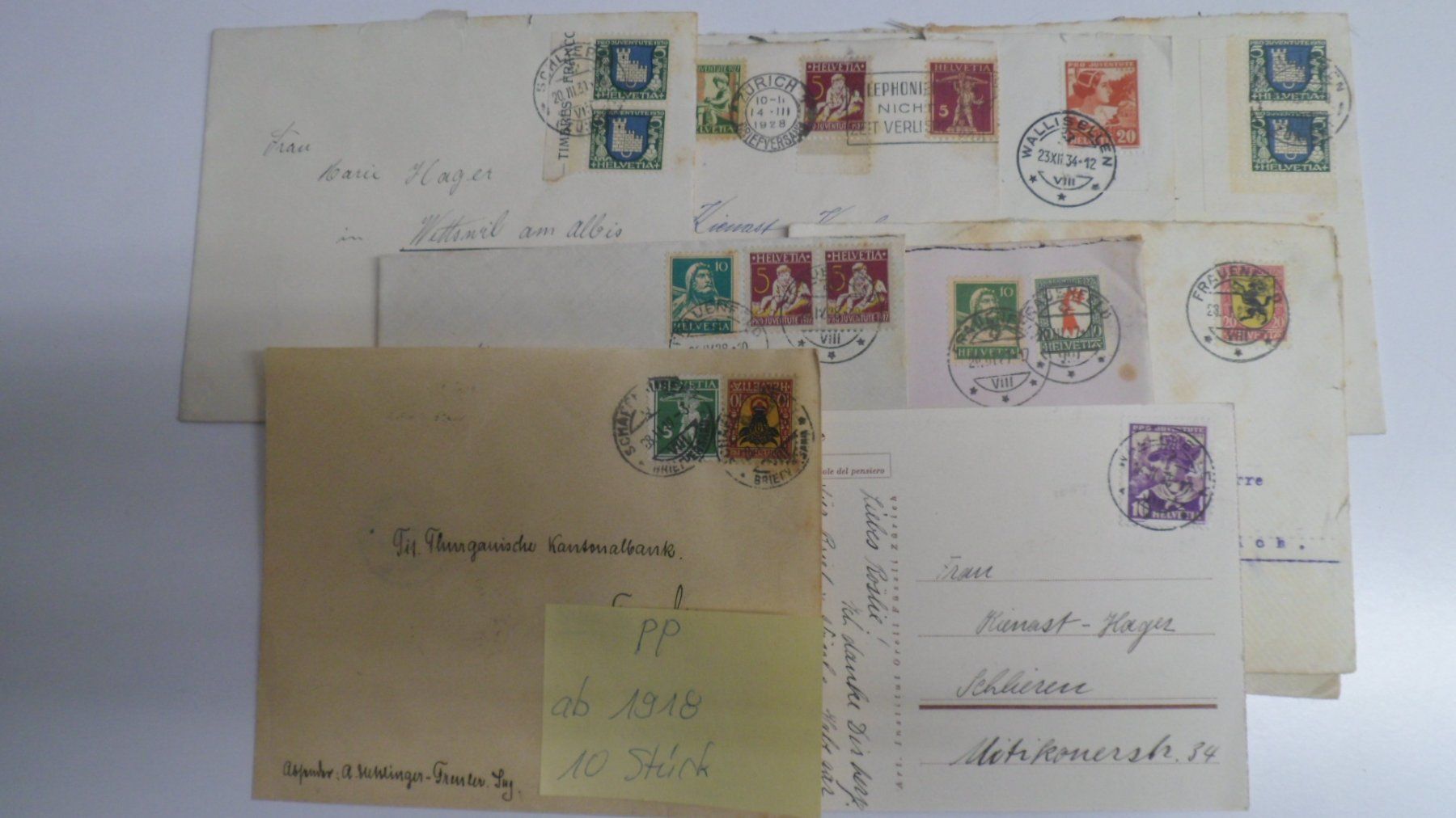 Tutti i francobolli: 10 Briefe PP ab 1918 – Usato da Dietikon venduto da godyfs