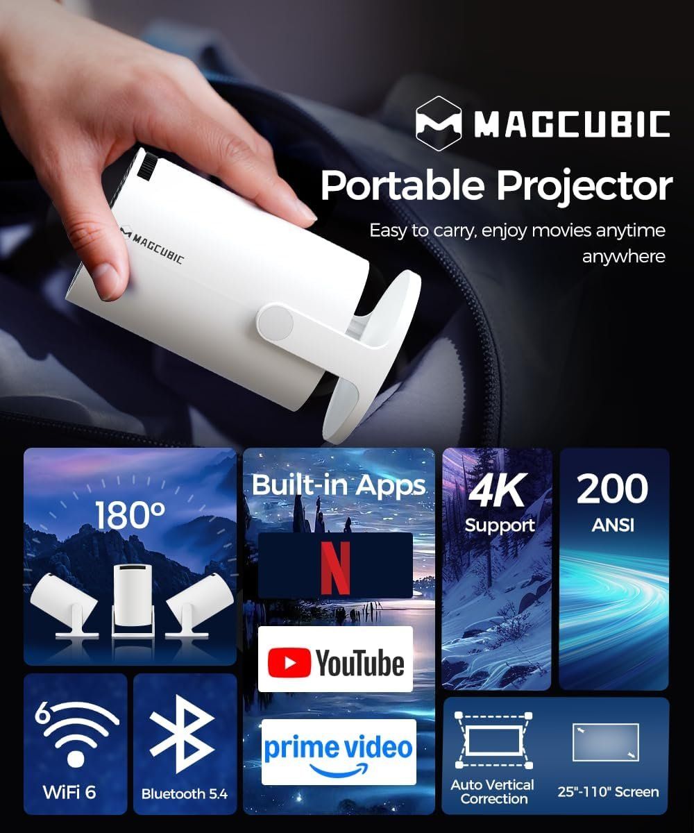 Proiettori: Mini Beamer 4K Unterstützt Android 14 Smart Projector 5G WiF – Nuovo e nell'imballaggio originale da Hundwil venduto da pak_7zvn 1