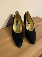ESCADA Vintage Pumps Schwarz Veloursleder Gr. 38½
