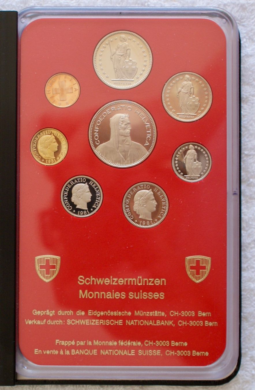 Tutti le monete: Munzsatz/Monnaies suisses 1981, flanc bruni – Nuovo (secondo la descrizione) da Morrens VD venduto da alain50 1