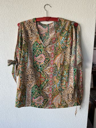 Blouse femme imprimé cachemire multicolore taille M bon état