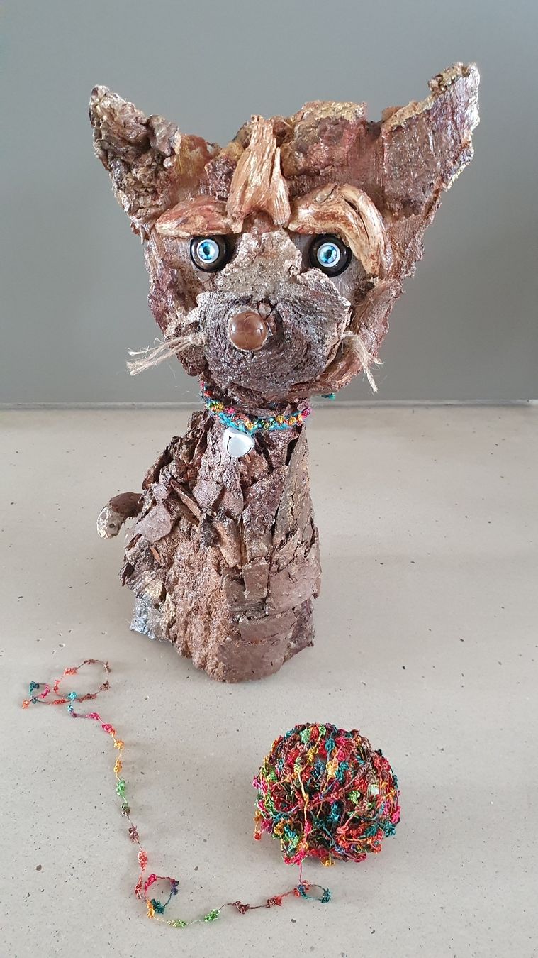Sculture & Statue: Holz-Kätzchen, handgemachtes Einzelstück – Nuovo (secondo la descrizione) da Gossau SG venduto da ush_db7j 2