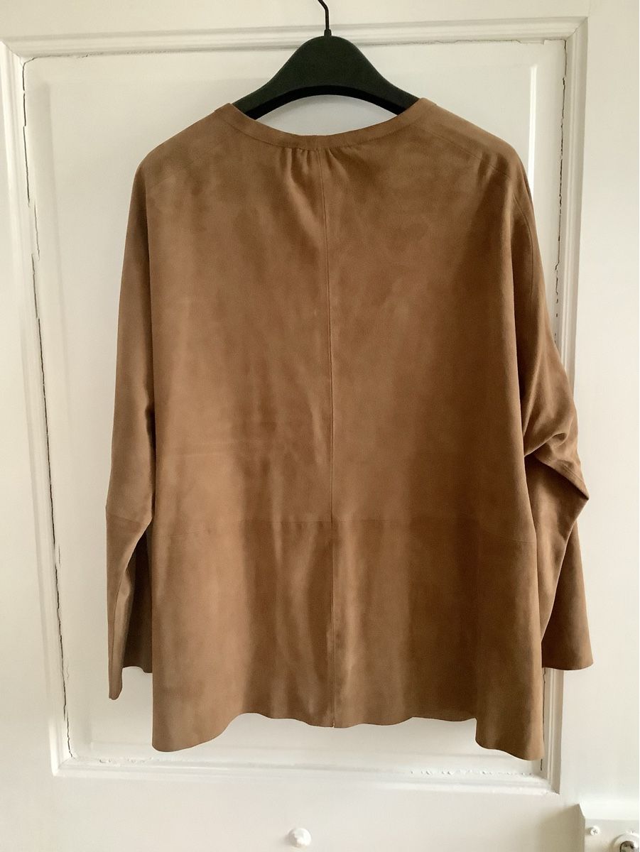 Maje Camicette: maje, Oberteil 100% echtes Wildleder, T2 S/M, Cognac – Usato da Stäfa venduto da loveforeverlove 6