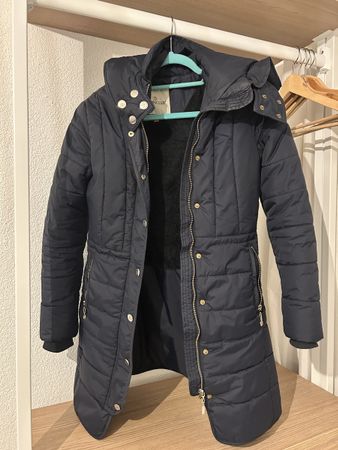Moncler navy down coat, size S.
