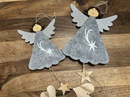2er Set Weihnachtsengel, Handarbeit, Filz Deko