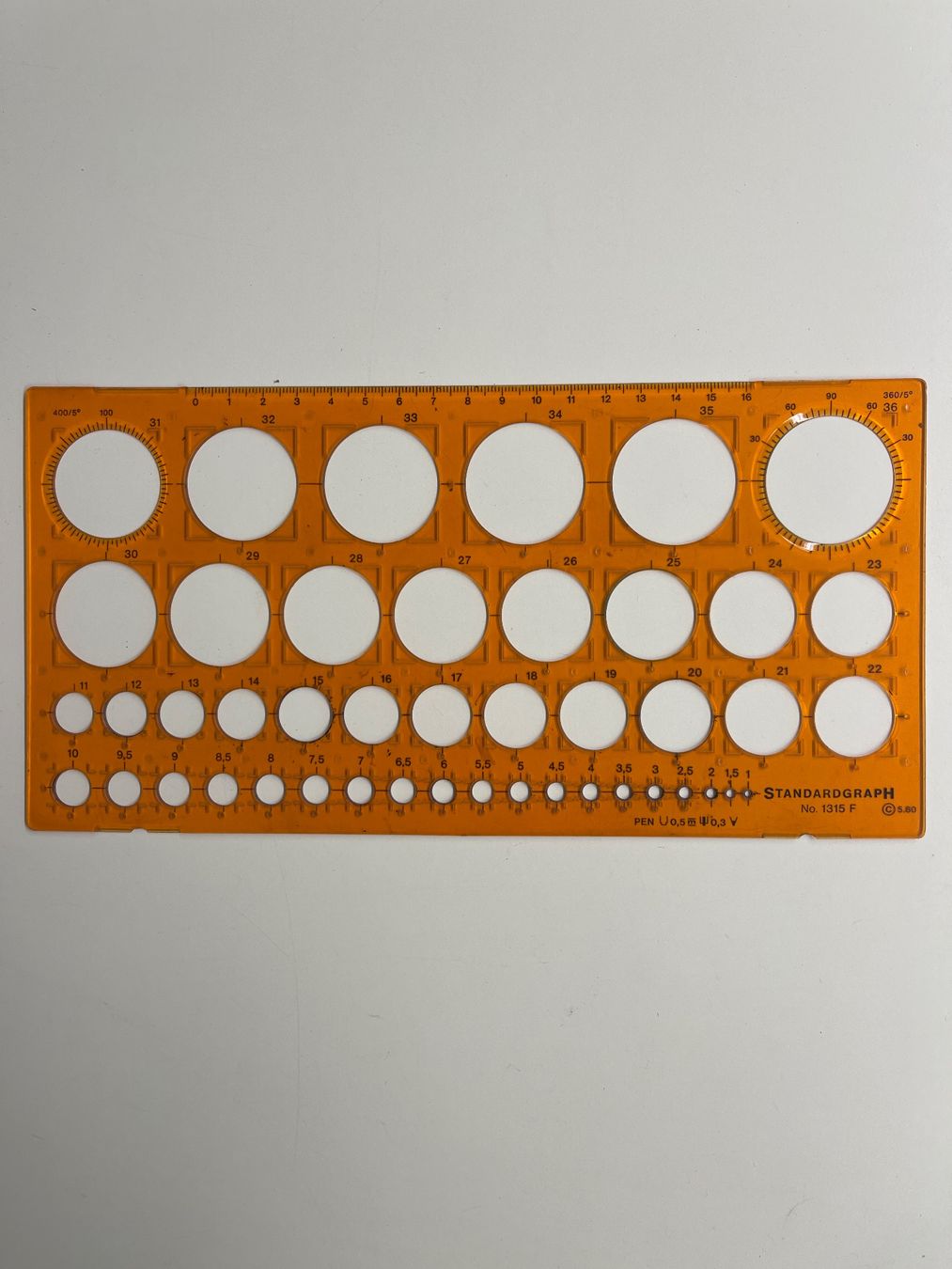 Sciablone: Kreisschablone Standardgraph 1 - 36 mm – Usato da Matzingen venduto da carola71