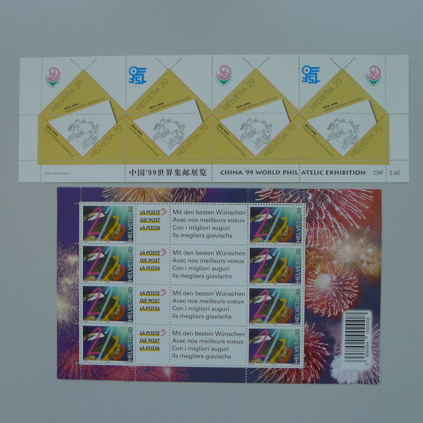 Tutti i francobolli: 1982-2001, 11 gestempelt + 9 ** Kleinbogen FW: 38.- – Usato da Sursee venduto da Luzernerraute 3