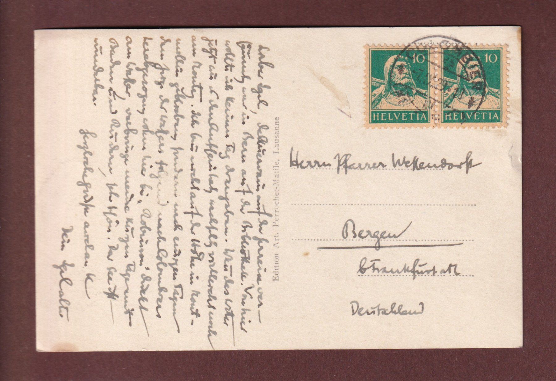 Ansichtskarten: COLOMBIER - Les Allées - 1929 – Gebraucht aus Pully von nicecards-shop 1