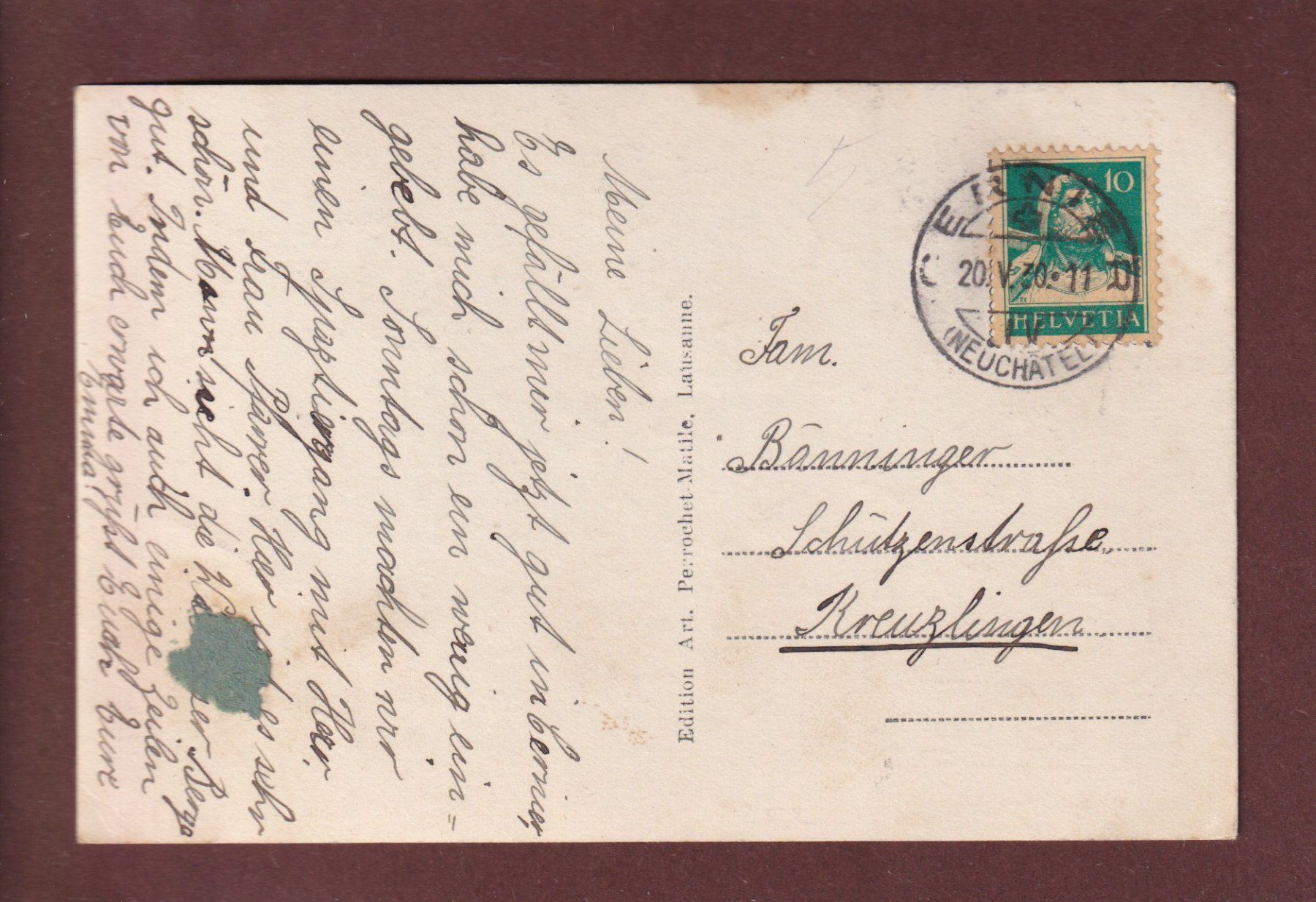 Cartoline postali: FONTAINEMELON et CERNIER - 1930 – Usato da Pully venduto da nicecards 1