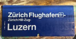 SBB Zuglaufschild Luzern Zürich Flughafen Original