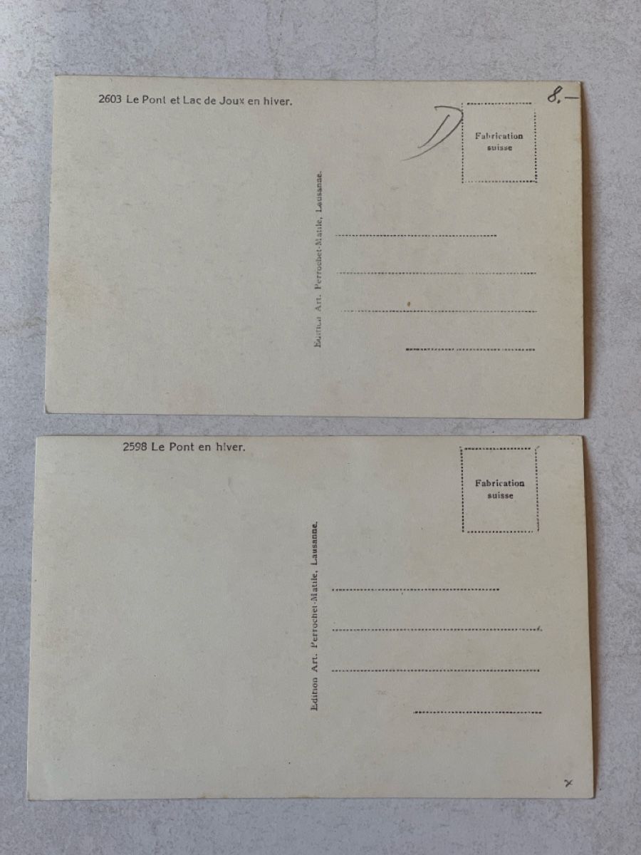 Cartoline postali: 2 Winter-Ansichtskarten Le Pont/Lac de Joux,  – Usato da Strengelbach venduto da Aschatan5 1