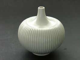 Schöne Vase mit geripptem Dekor Langenthal 1975