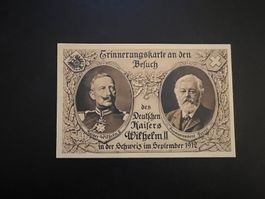 Postkarte Besuch Kaiser Wilhelm II in CH 1912 Luxus  (M1002)