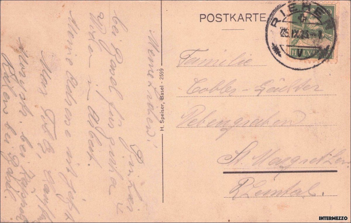 Cartes postales: Riehen BS // 1923 Dorf – D'occasion à Basel par intermezzo12 1