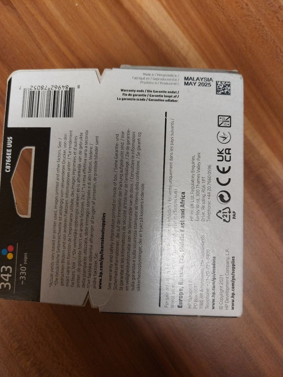 Hewlett Packard Cartucce per stampanti & toner: HP-Druckerpatrone 343 HP  farbig original – Nuovo e nell'imballaggio originale da Pambio Noranco venduto da Pol69 1