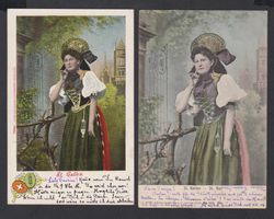 St. Gallen   :   zwei alte Ansichtkarten  Tracht SG 1902