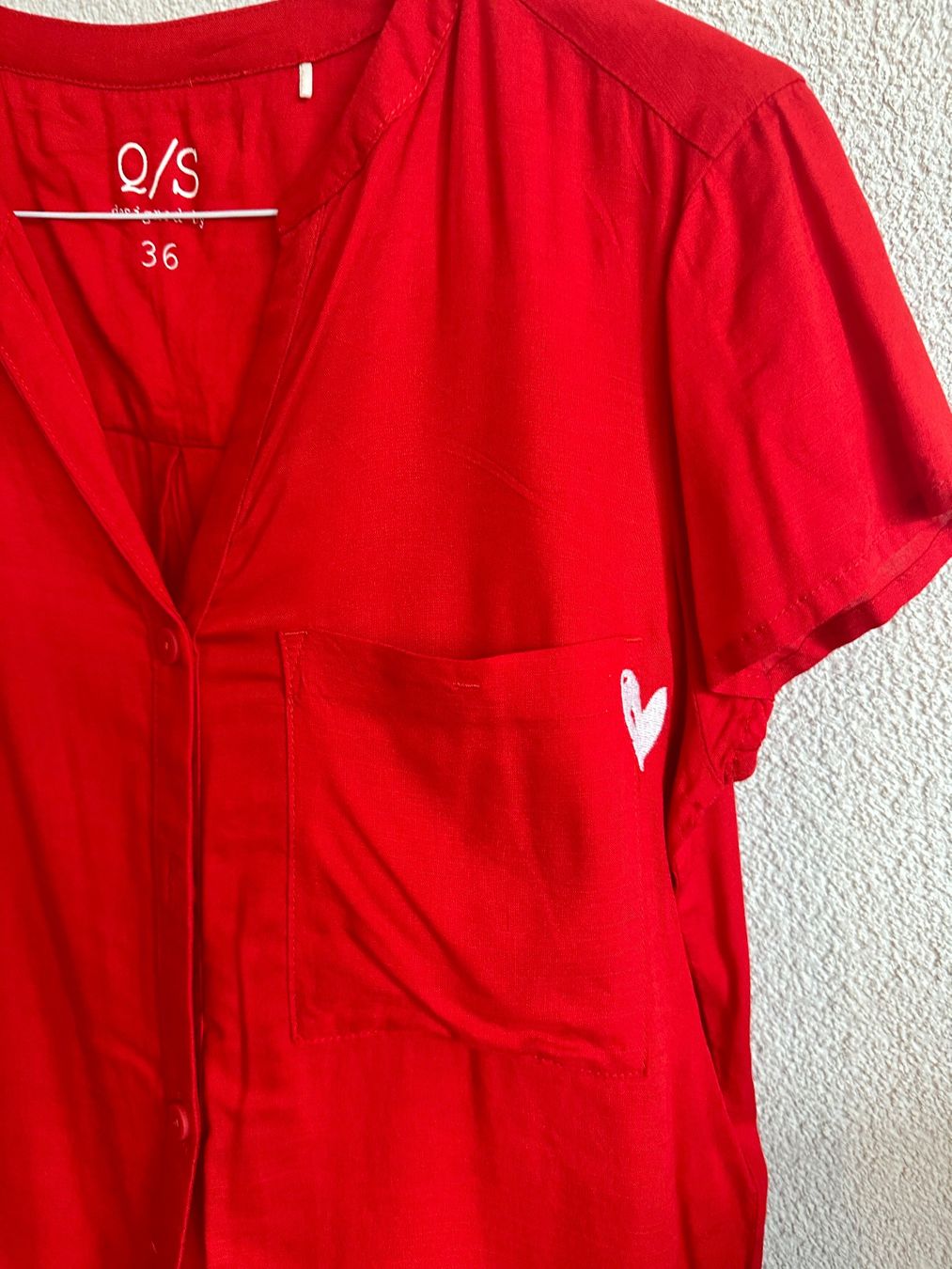 Camicette: Damen Bluse rot Kurzarm 36 von Q/S – Nuovo (secondo la descrizione) da Rothenburg venduto da wer_g9fd 3