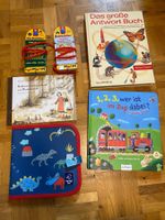 Set Kinderbücher und Dino Kreide Malmappe Bandolino Bagger