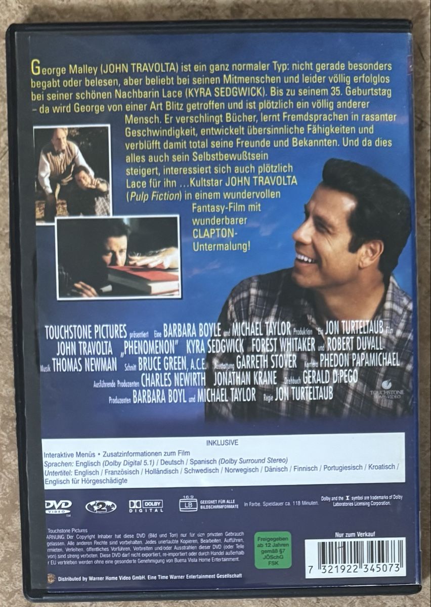 Alle DVDs: PHENOMENON – Neu (gemäss Beschreibung) aus Dietikon von AndreaSch01 1