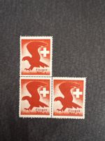 3 timbres poste Aktiv Dienst 1939 Flieger Abt 5 Suisse