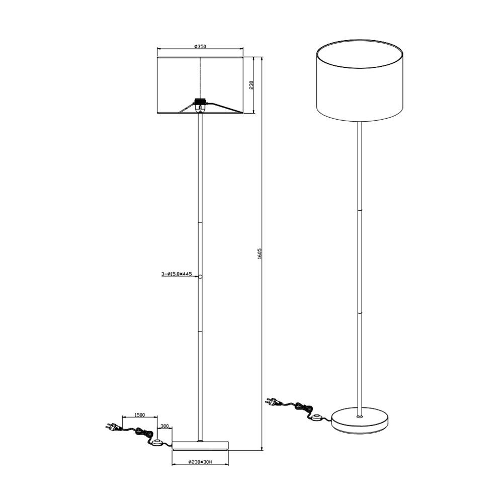 Lampade: Standleuchte, Schwarz, 161 cm Höhe – Nuovo (secondo la descrizione) da Kreuzlingen venduto da Smart-Light 3