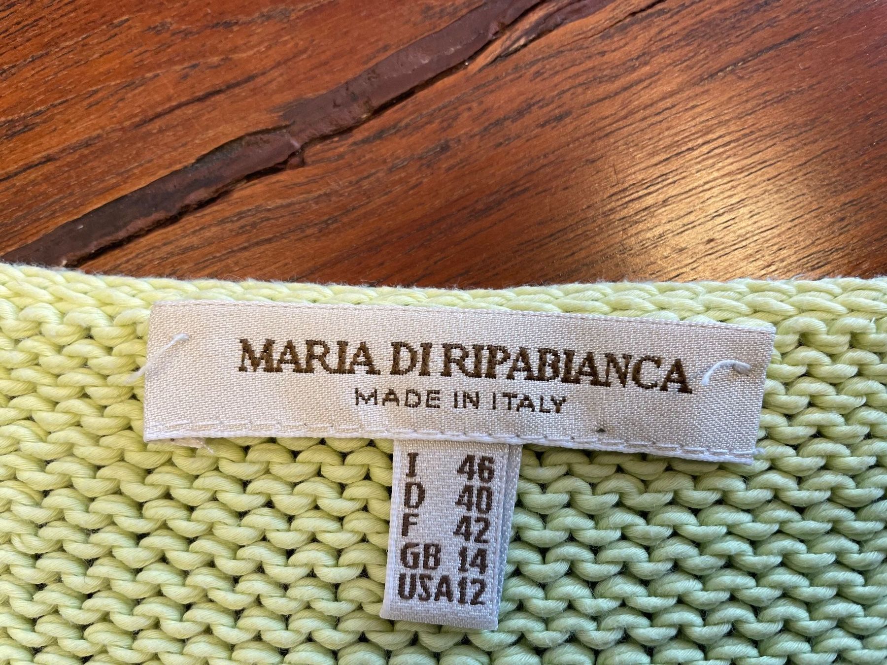 Maglioni & Felpe: hellgrüner Baumwollpullover Maria di Ripabianca – Usato da Huttwil venduto da heinzdaniel63
