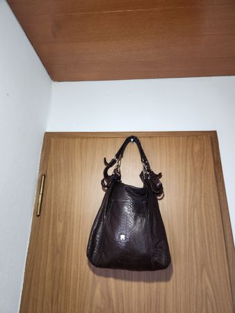Sac à main Navyboot cuir marron aspect serpent 
