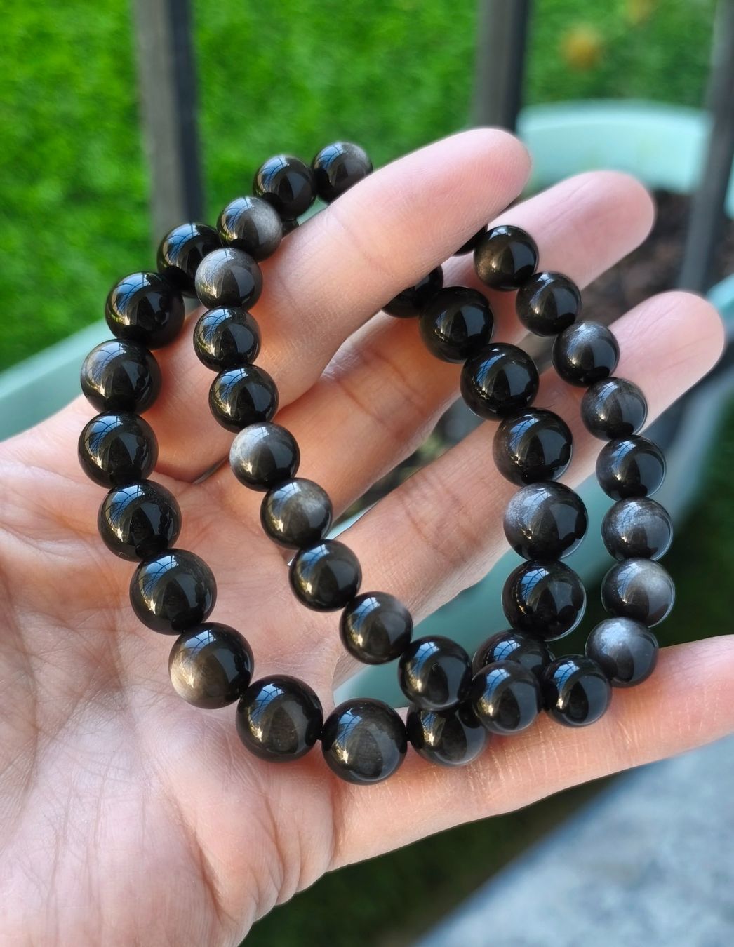 Bracciali & Braccialetti: Bracelet en Obsidienne Argentée 10mm – Nuovo (secondo la descrizione) da Ursy venduto da tan_8qdl 2