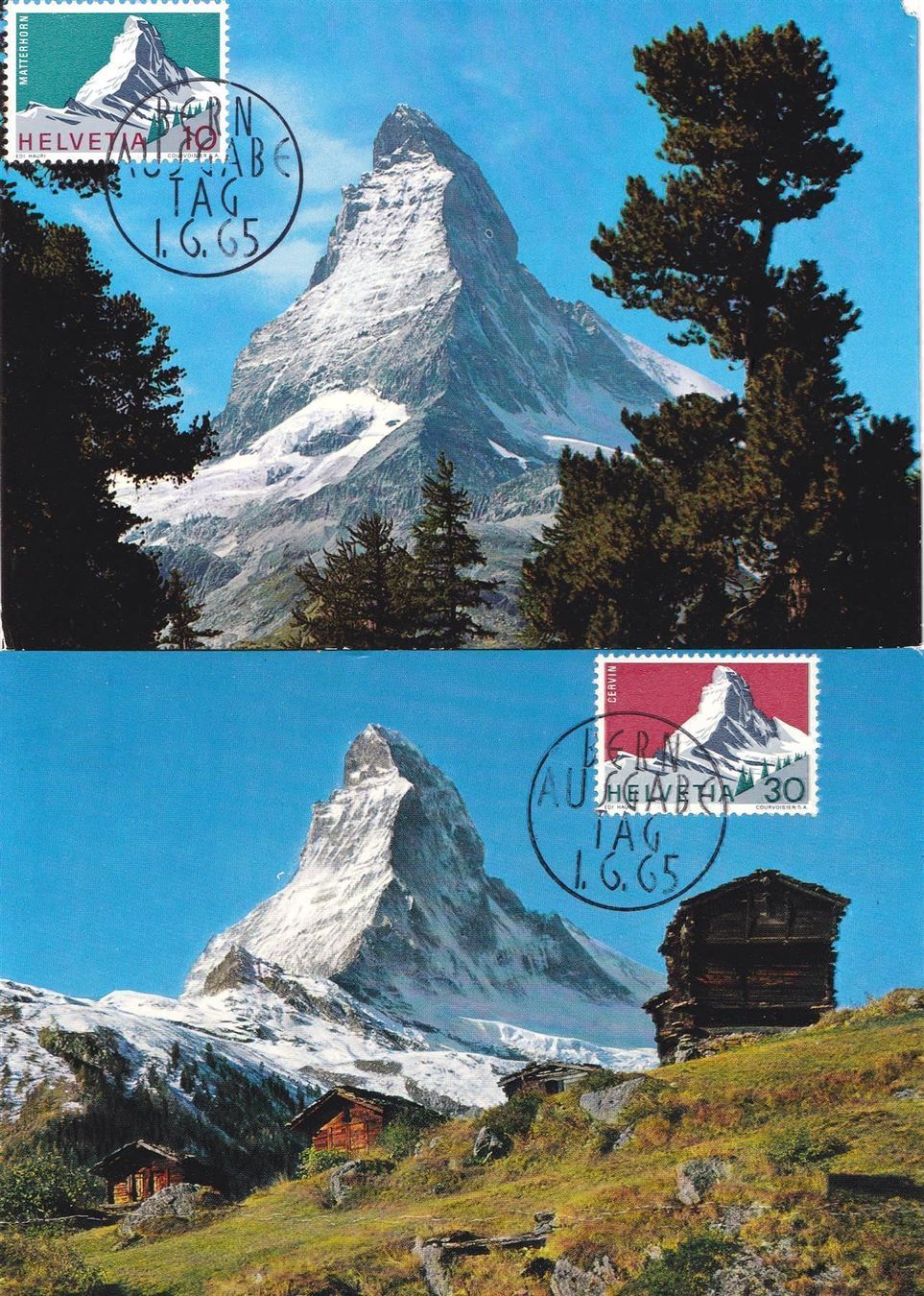 Alle Briefmarken: Nr. 433+434, Matterhorn, je auf Maximum- – Gebraucht aus Wenslingen von riger11