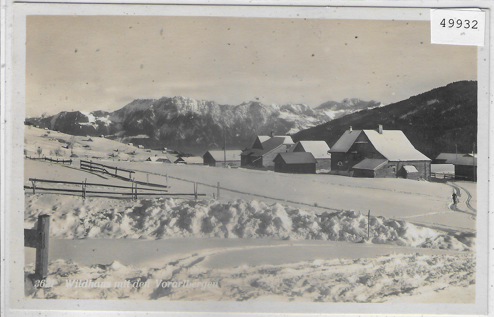 Cartoline postali: Wildhaus mit den Vorarlbergen im Winter – Usato da Ettingen venduto da Kartenplanet