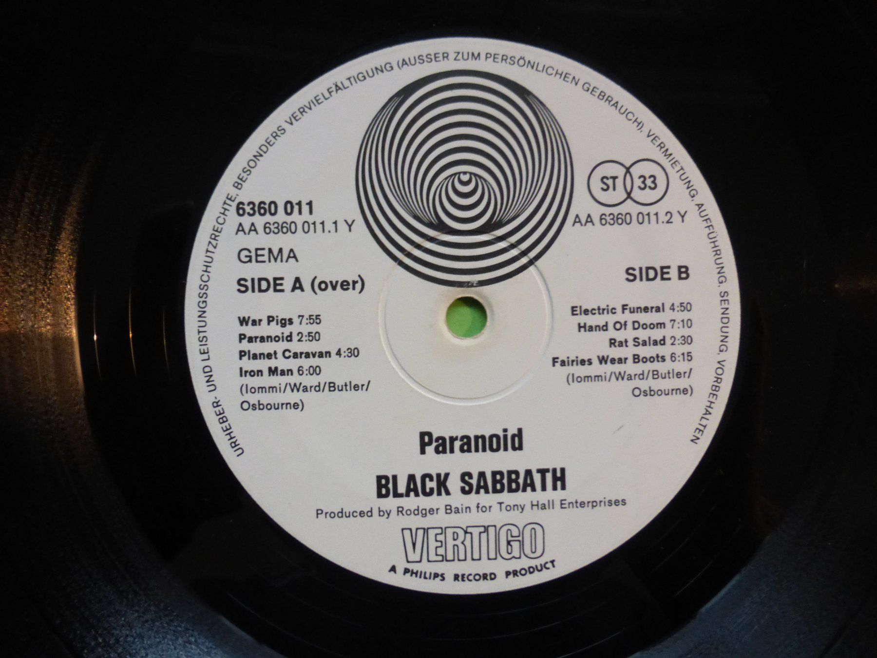 Dischi in vinile: Black Sabbath – Paranoid – Usato da Zürich venduto da Swiss57 4