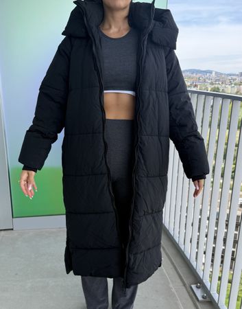 Zara TRF Outerwear extra long puffer jacket black