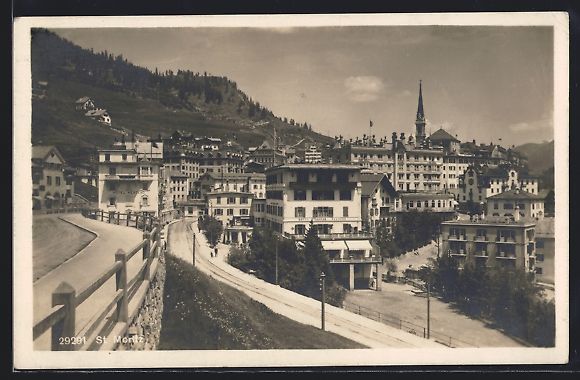 Cartoline postali: St. Moritz, Hotel Caspar Badhutt und Hot – Usato da Berlin venduto da bartko-reher