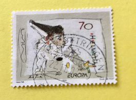 Nr.1051 Pierrot spielt mit dem Faden GESTEMPELT 2002  