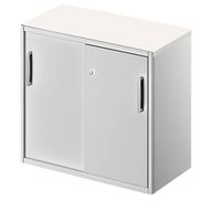 Beistellschrank, 2 OH, B:80, H: 71.7cm, weiss/weissalu