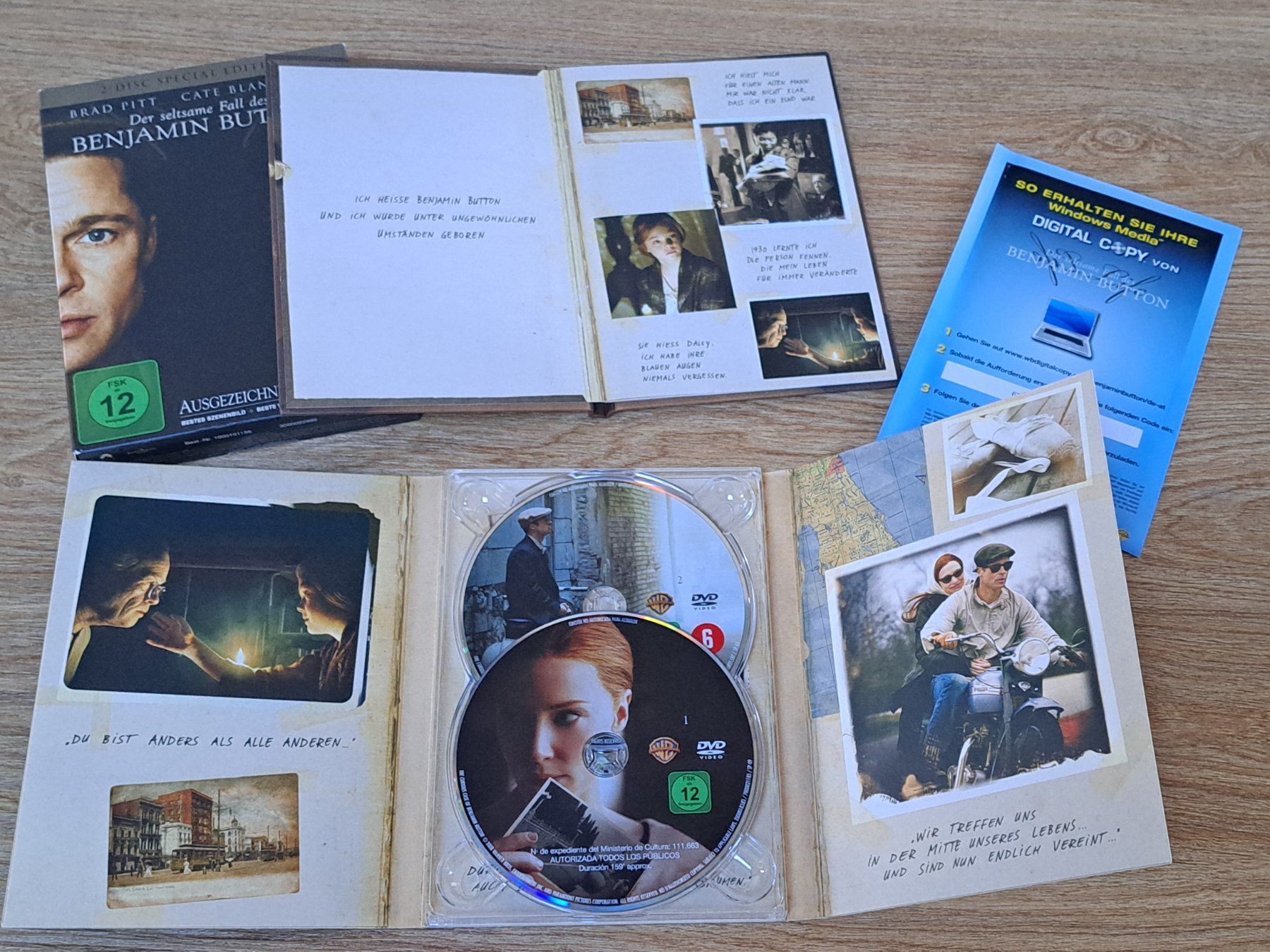 Alle DVDs: Der Seltsame Fall des Benjamin Button, Boxset 2 DVDs+Booklet – Gebraucht aus Unterseen von Kanica 7