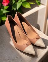 Lanette Leather Toe-Cap Pump