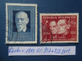Österreich 1948 Nr. 927+928 gestempelt