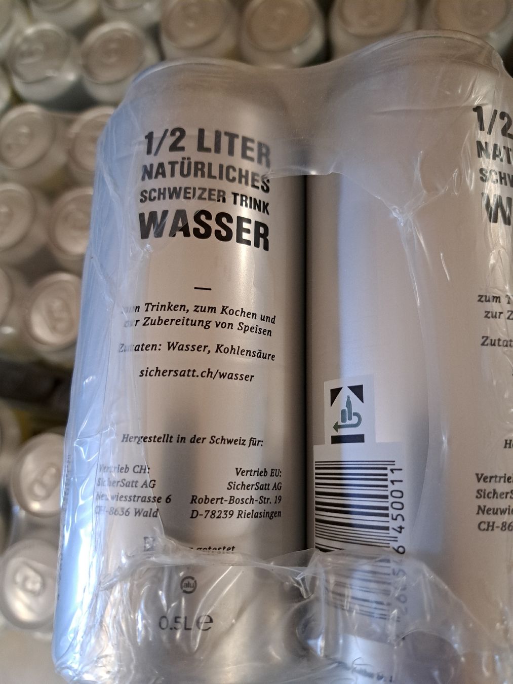 Contenitori & Simili: SicherSatt Wasser 0.5 Liter Dosen – Nuovo e nell'imballaggio originale da Hemmental venduto da Kommode.sh 2