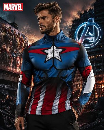 MARVEL Style Herren Sportjacke / Funktionsshirt  Größe M-L 