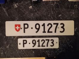 2x Nummernschild Post PTT 91273 Geburtstag ausrangiert