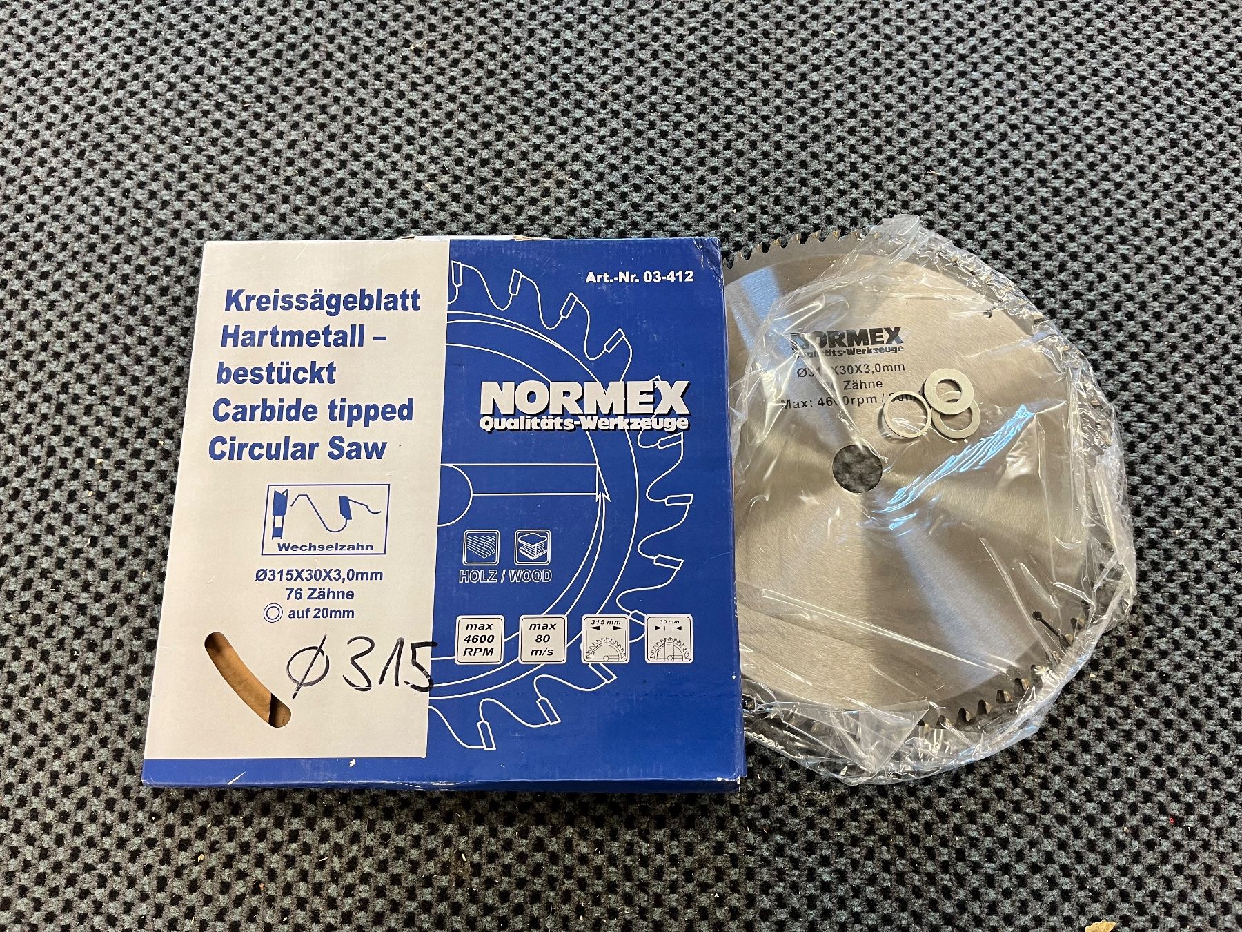 Sägen: Kreissägeblatt 315 mm / Neu – Neu und originalverpackt aus Horgen von Rokes