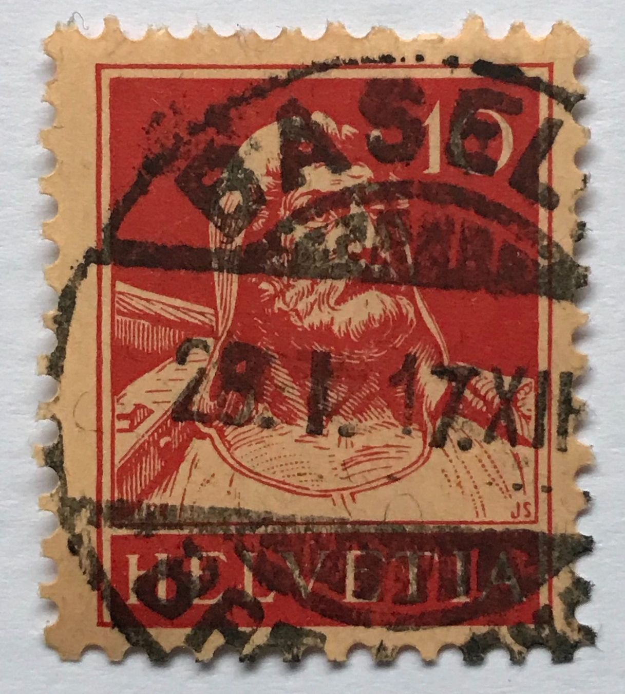 Alle Briefmarken: Helvetiatellbrustbild  Vollstempel Basel – Gebraucht aus Aarau von Billa007