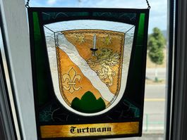Glasbild Turtmann Wappen Wappenschild 24.5x20.5cm
