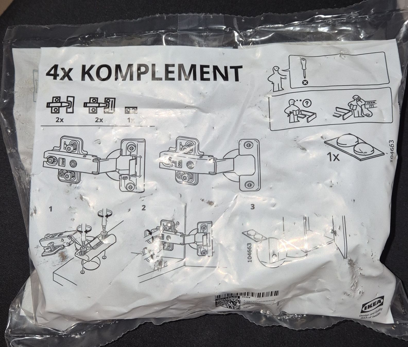 Ikea Ferramenta: Ikea Komplement Scharniere Softclose, 4 Stk. - Neu – Nuovo e nell'imballaggio originale da Rieden AG venduto da HansanaC