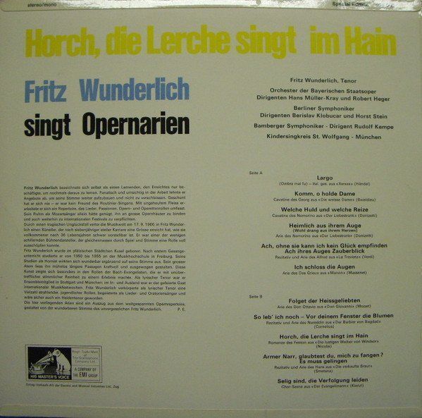 Schallplatten: Fritz Wunderlich singt Opernarien – Neu (gemäss Beschreibung) aus Neuchâtel von Maudicia 1